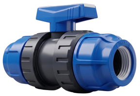Pimtas PVC-U ball valve - Compression nut (PE) x Compression nut (PE)