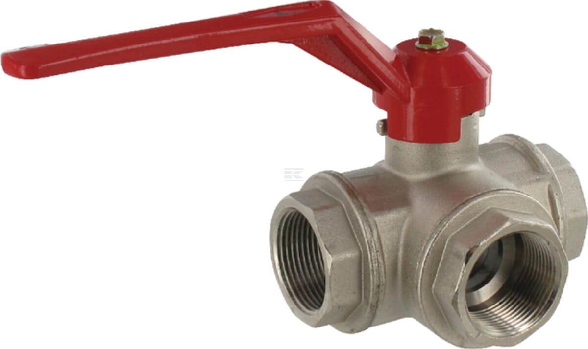 Three-way ball valve, T-shape, 3xIG