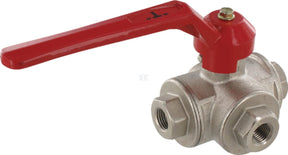 Three-way ball valve, T-shape, 3xIG