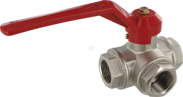 Three-way ball valve, L-shape, 3xIG