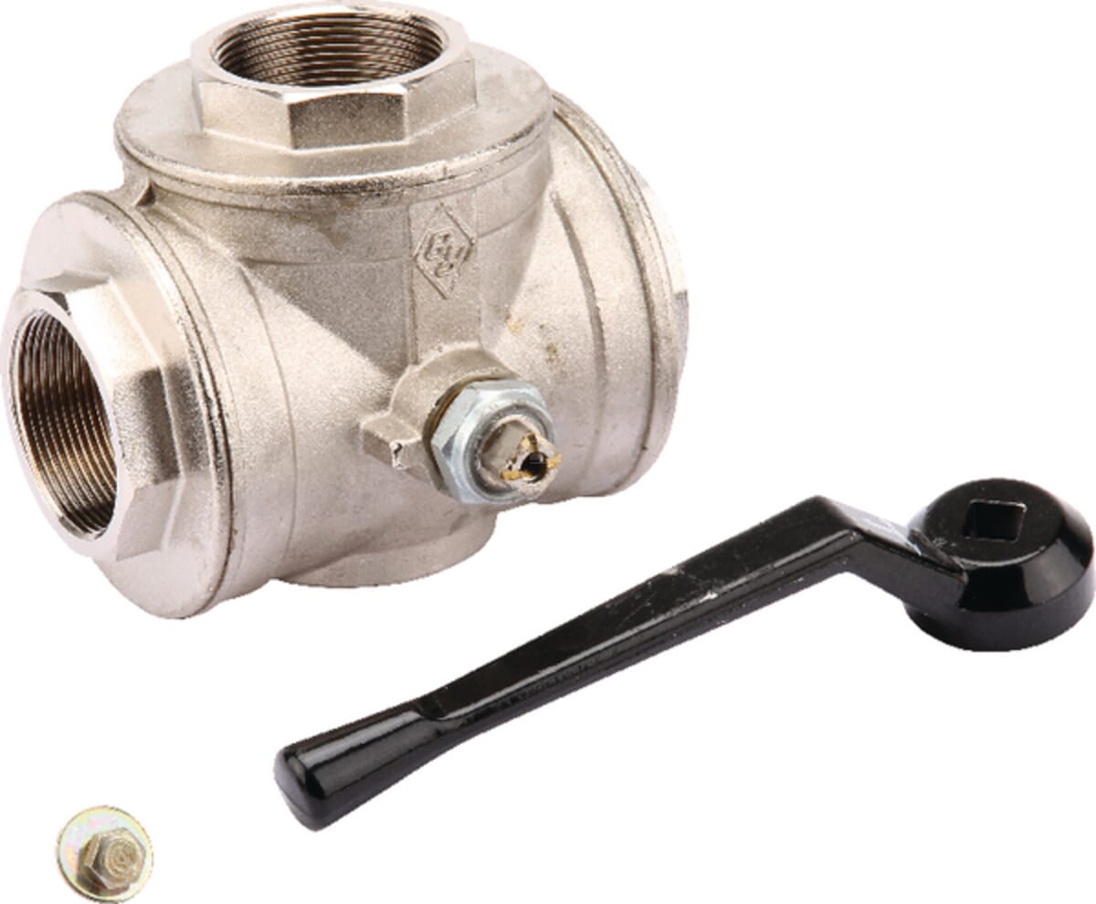 Three-way ball valve, T-shape, 3xIG