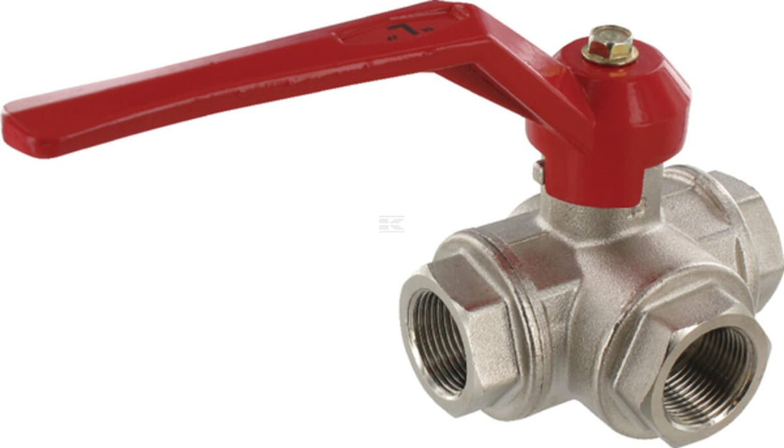 Three-way ball valve, L-shape, 3xIG
