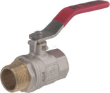 Kramp brass ball valve, BSPT 1x internal thread / 1x external thread