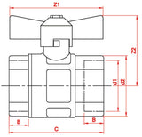 MS Ball valve female/female