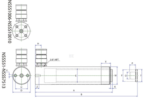 Betex Hydraulic Cilinders NSSSS for hand pump
