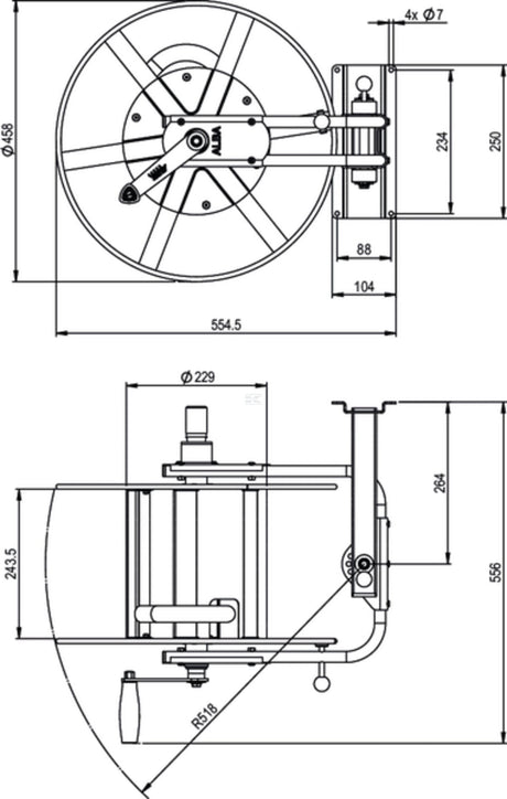 ALBA-Krapf Wall hose reel Alba+ Status III