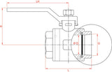 Stainless steel ball valve - Internal thread (BSPT) x internal thread (BSPT) - short version