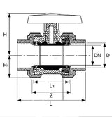 Pimtas PVC-U ball valve - Sleeve (PVC) x Sleeve (PVC)