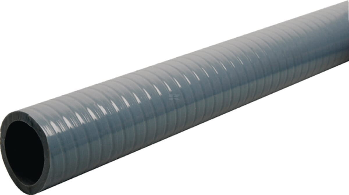 PVC suction and delivery hose grey with steel spiral