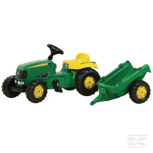 Pedal tractor with trailer, John Deere