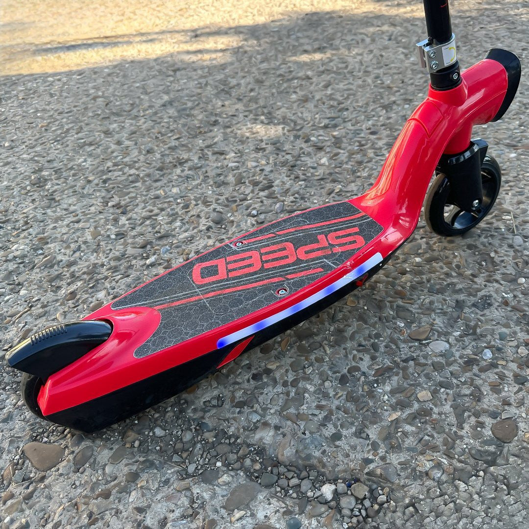 Prizm Kids 12V Electric Scooter with Flashlights and Headlight Red
