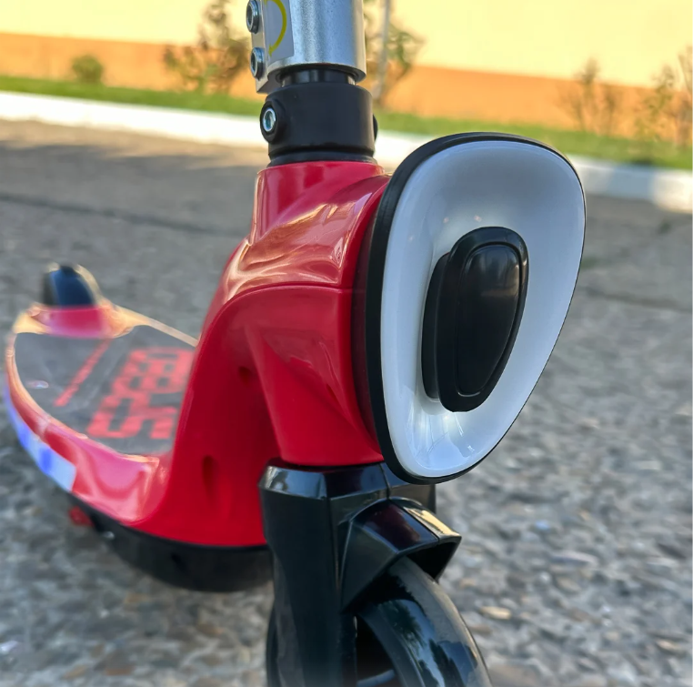 Prizm Kids 12V Electric Scooter with Flashlights and Headlight Red