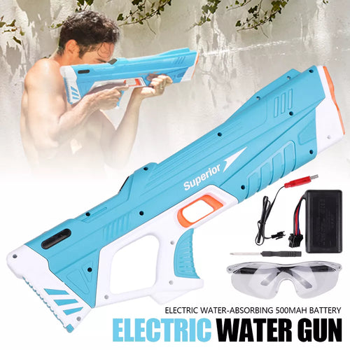 Water Gun Pistol Soaker Powerful Long Range Super Pump Kids Electric Water Gun – Blue