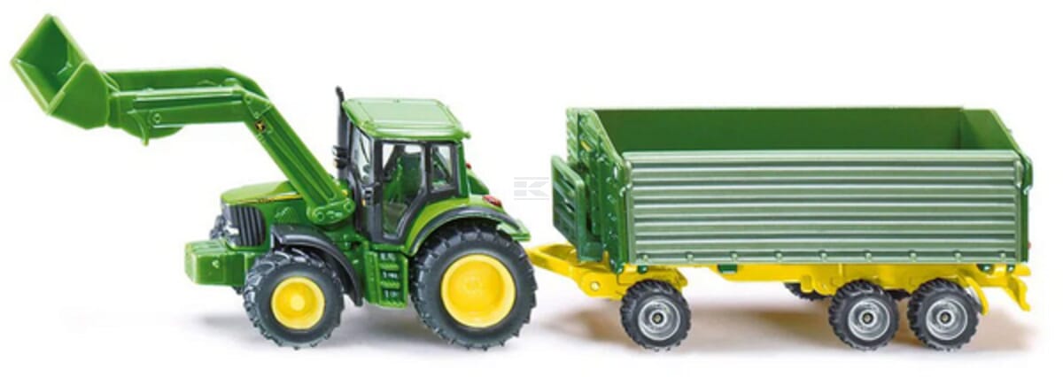 Siku S01843 John Deere with front loader and trailer