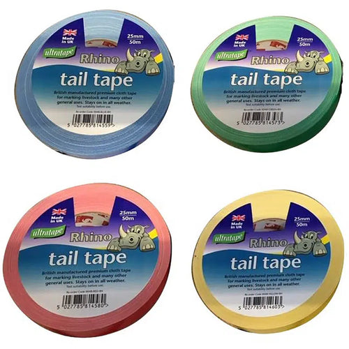 Scapa Agritape tail tape – assorted colours 25mm X 50m