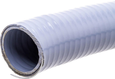 PVC suction and delivery hose grey with steel spiral