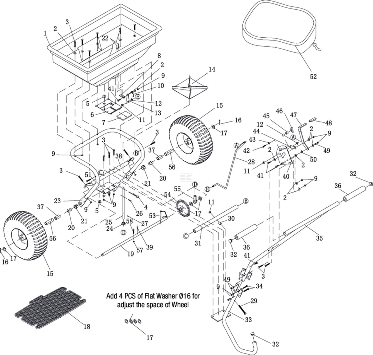 Push fertiliser spreader, gopart