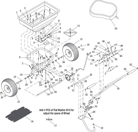 Push fertiliser spreader, gopart