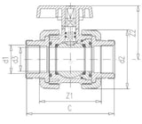 VdL PVC-U ball valve - Female thread (BSP) x Female thread (BSP)