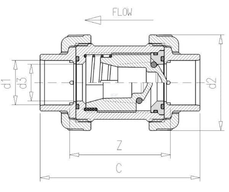 VdL PVC Check valve c/w sleeve