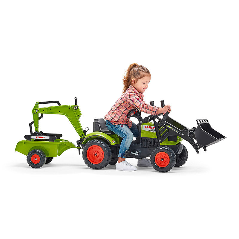 Claas backhoe with trailer with excavator and trailer