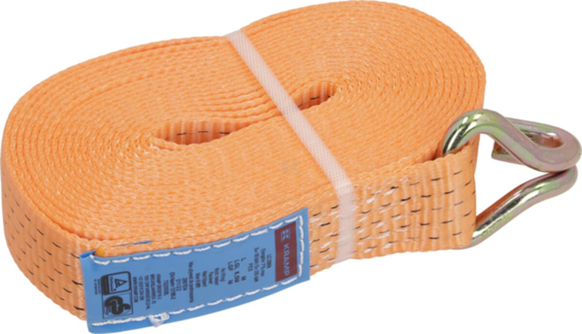 Lashing strap type 50E-50mm, 2-piece with narrow pointed hook