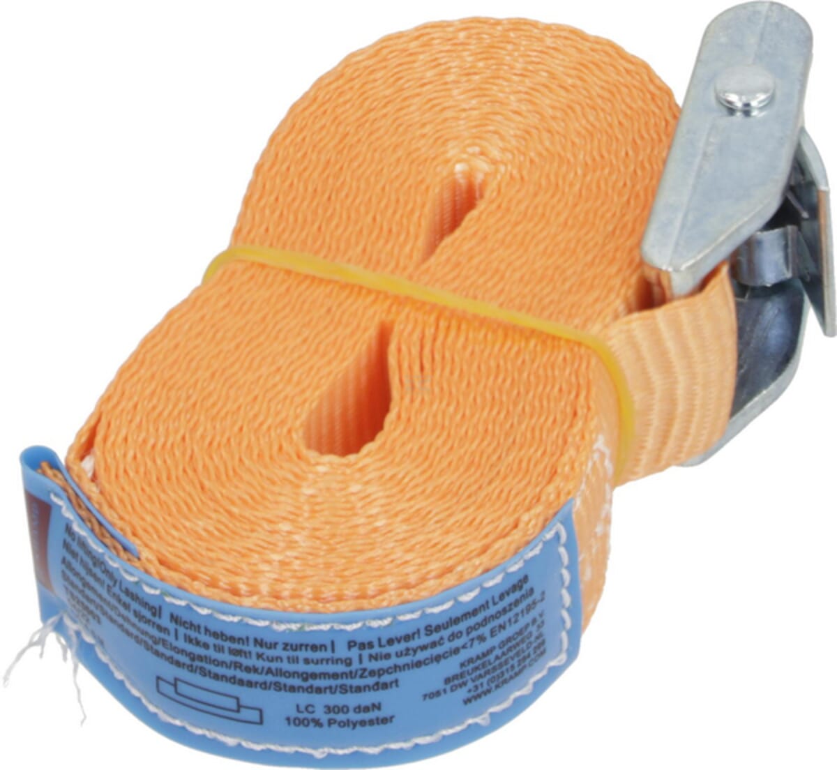 Lashing strap 25mm with clamp buckle, 1-piece without hook