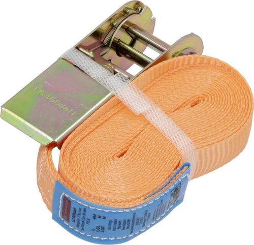Lashing strap 25mm with pressure ratchet, 1-piece without hook
