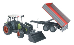 Bruder U02112 Claas Nectis 267 F with front loader and tipping trailer