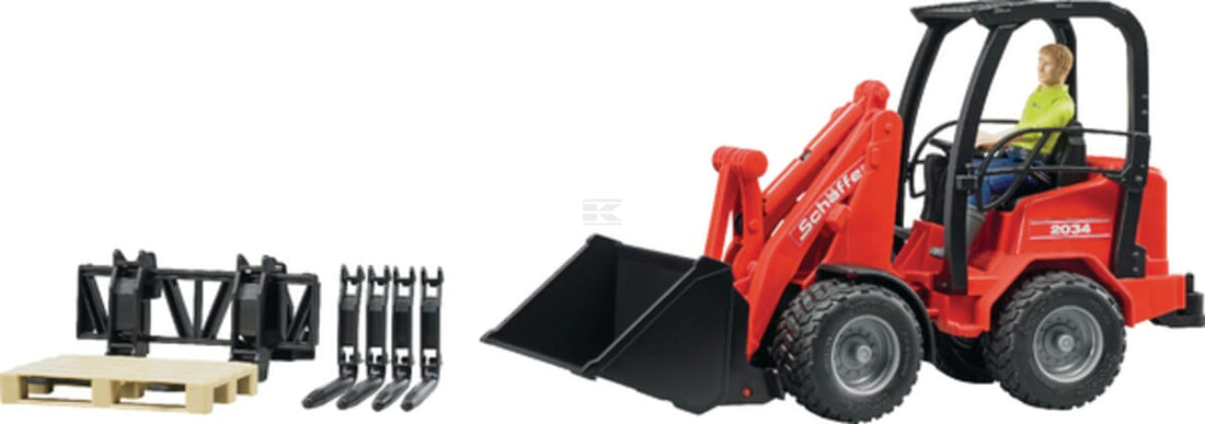 Bruder U02191 Schäffer 2034 Compact loader with play figure and accessories
