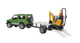 Bruder U02593 Land Rover with trailer and micro excavator