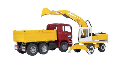 Bruder U02751 MAN TGA tippingtruck with Liebherr Excavateur