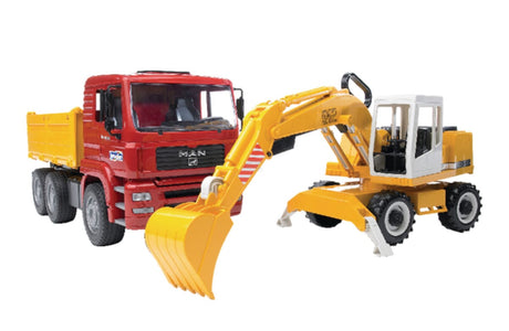 Bruder U02751 MAN TGA tippingtruck with Liebherr Excavateur