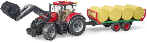Bruder U03198 Case IH Optum 300 CVX with front loader and bale trailer