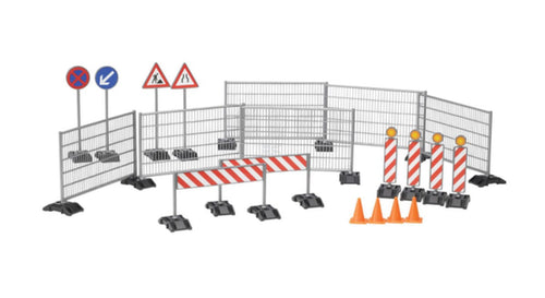 Bruder U62007 Construction set, railings, site signs, barrow and pylons