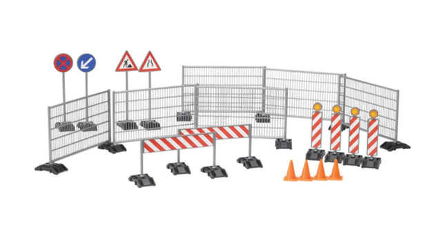 Bruder U62007 Construction set, railings, site signs, barrow and pylons