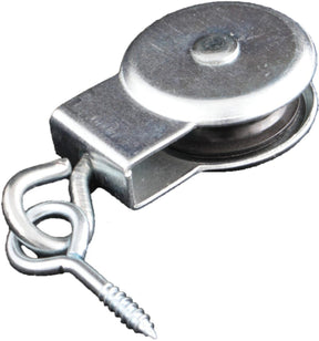 Sash pulley with screw eye, zinc plated