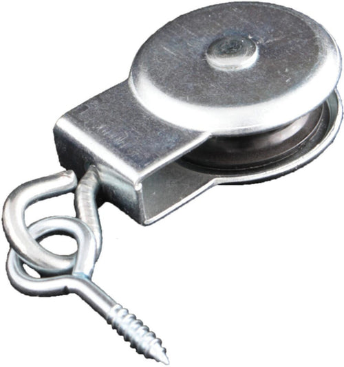 Sash pulley with screw eye, zinc plated