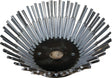 Weed brushes of flat spring steel with PVC sheath, heavy version