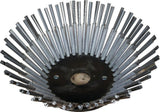 Weed brushes of flat spring steel with PVC sheath, heavy version