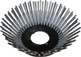Weed brushes of flat spring steel with PVC sheath, heavy version