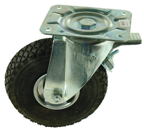 Ro-Carr Swivel Caster Wheel with Brake Pneumatic tyre