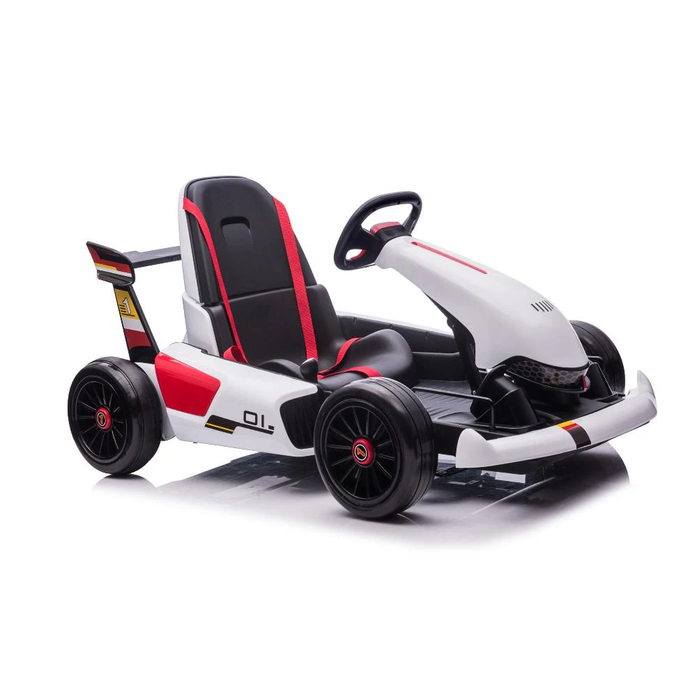 24V Childrens Ride-on Electric Go-Kart in White