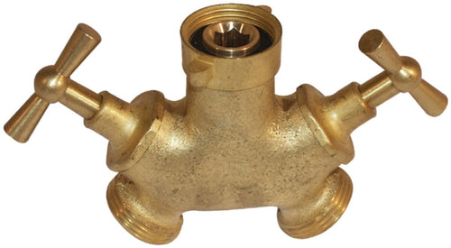 Brass Tap adapter 3-way female / male / male