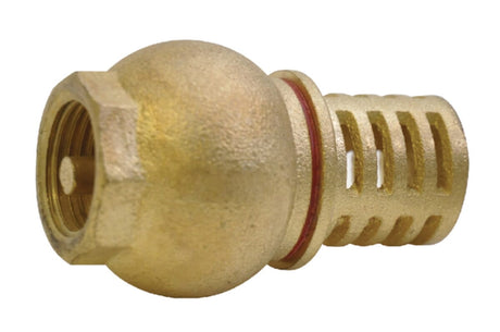 Brass foot valve with rubber seal