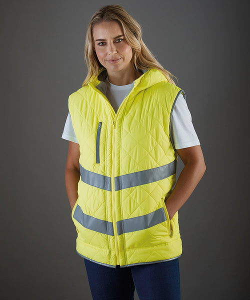 Yoko Hi-Vis Kensington Hooded Gilet (HV007) (YK026)