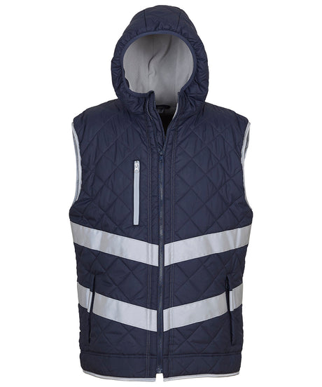 Yoko Hi-Vis Kensington Hooded Gilet (HV007) (YK026)