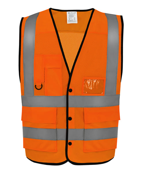 Yoko Hi-Vis Superior Open Mesh Button Waistcoat (HVW860) (YK057)