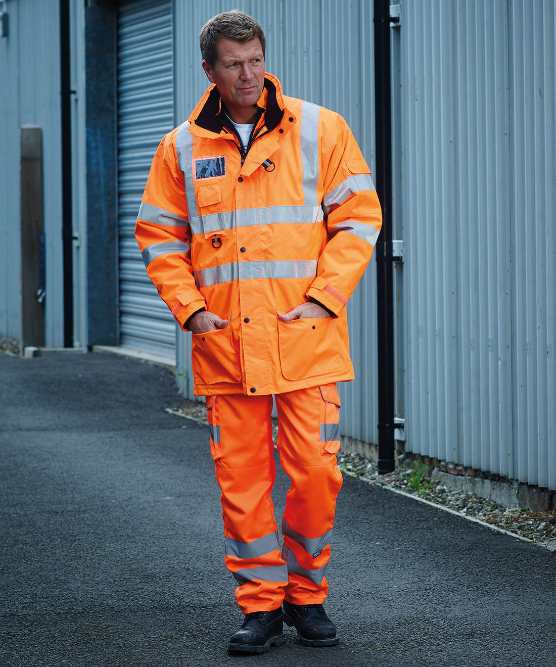 Yoko Hi-Vis Polycotton Cargo Trousers with Kneepad Pockets (HV018T/3M) (YK073)
