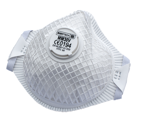 BODYTECH RESPIRATOR FFP3V MESH DUST MASK, VALVED